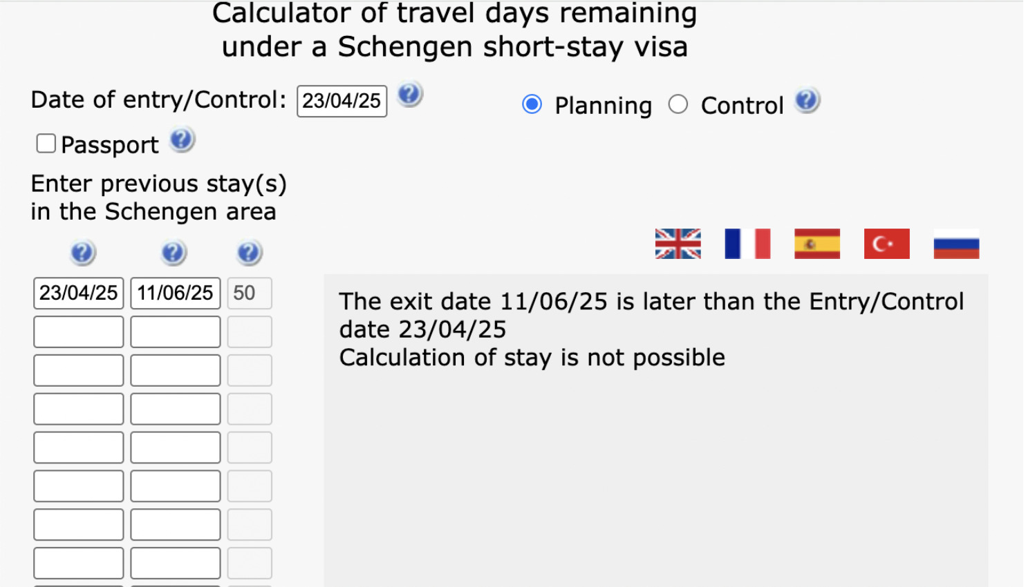 Official Calculator not display results